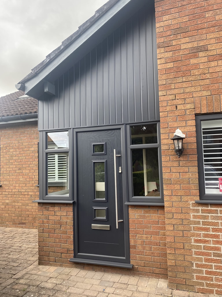 Anthracite Grey Double Glazing & UPVC Cladding Installation Neston 